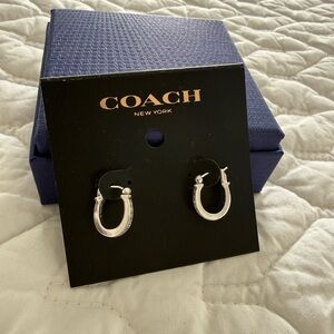 Coach Silver-Tone Hoop Earrings